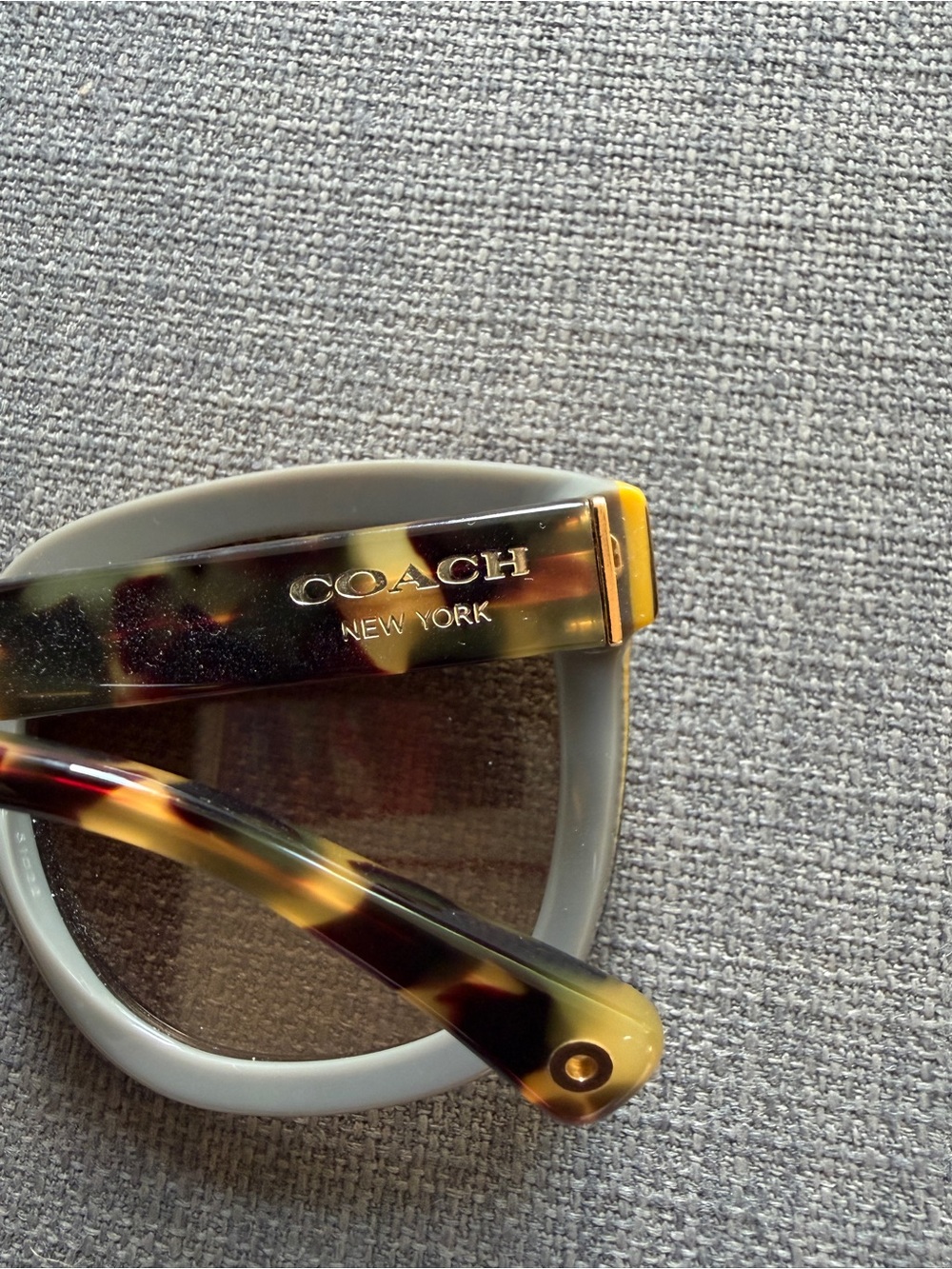 Coach Tortoiseshell Sunglasses with Brown Lenses and Yellow Accent